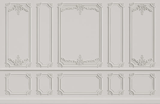 Panneau de moulage en bois blanc géorgien Fond peint peint mural