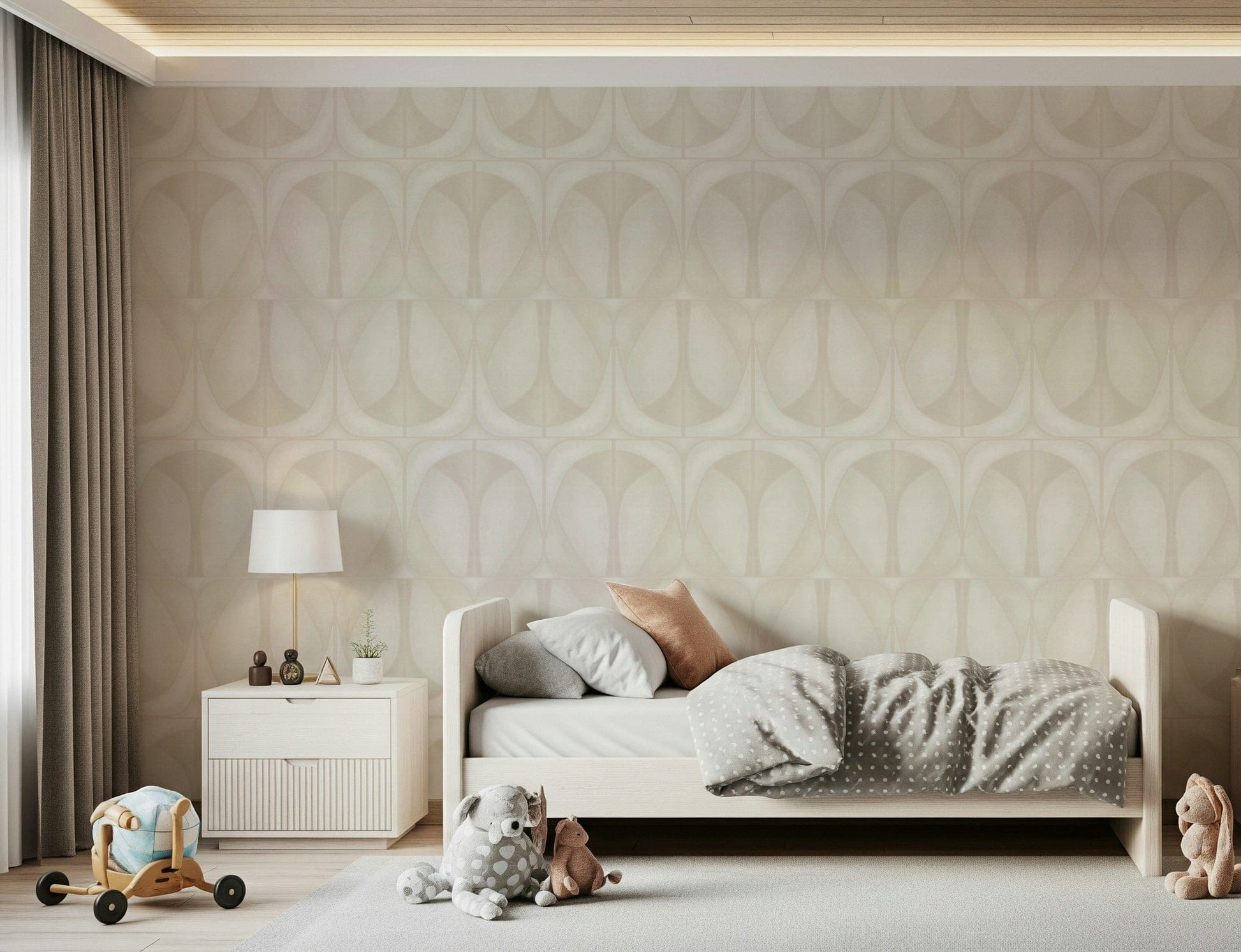Linear Softy Dèco Geometries Cloud Dancer wallpaper for walls