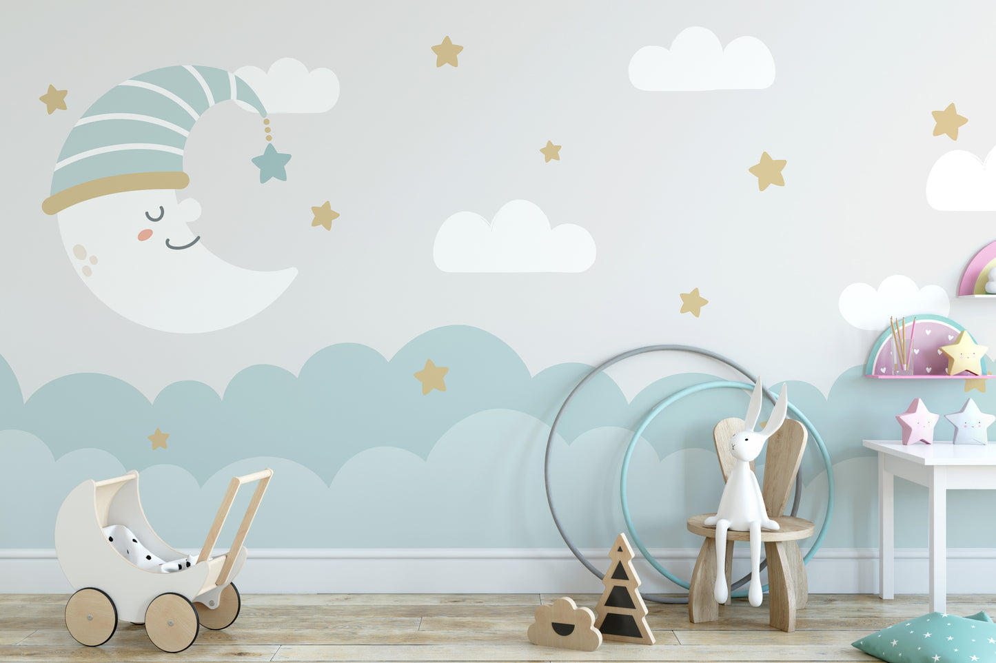 Clouds and Moon Wallpaper Murals - Giffywalls