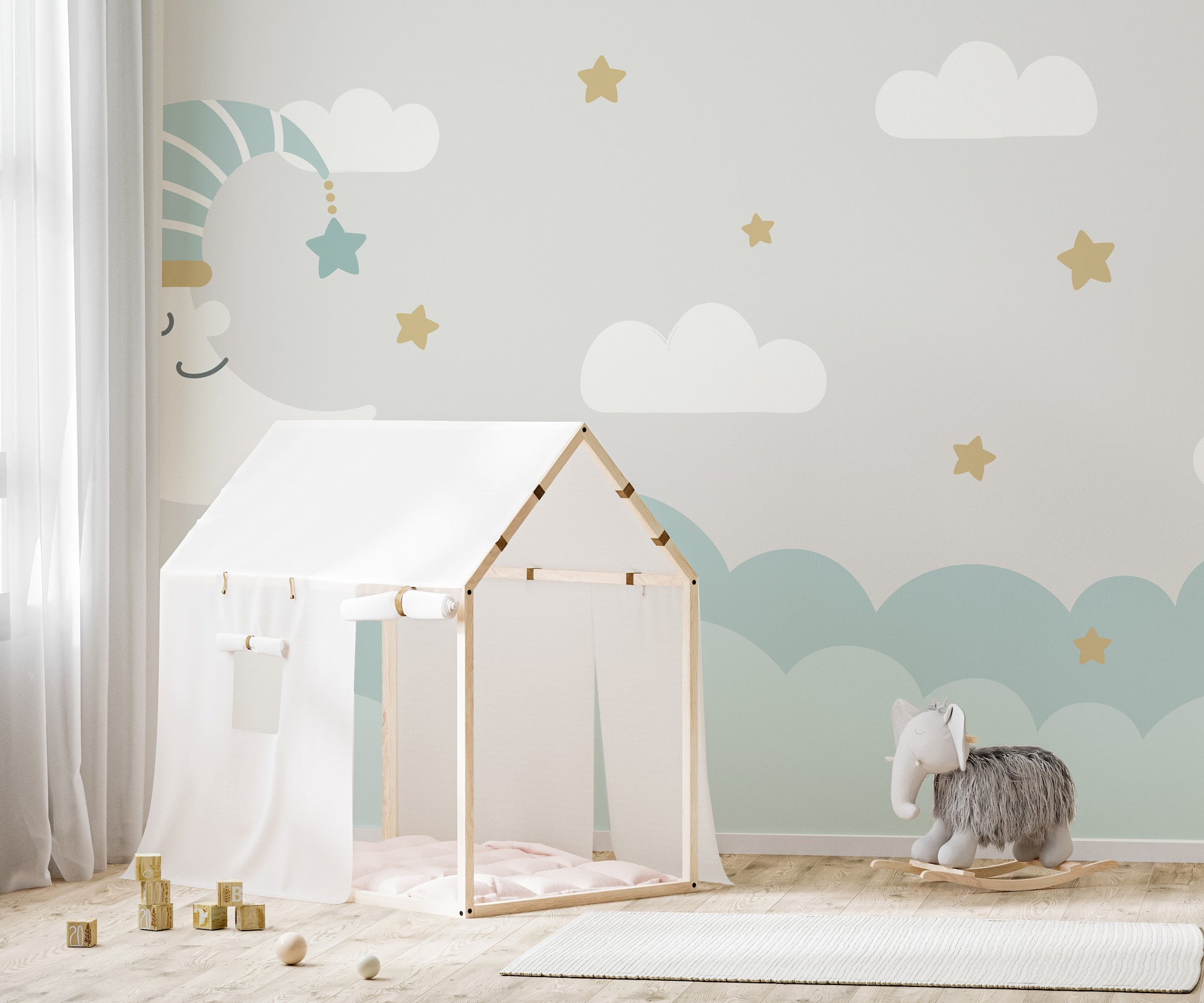 Clouds and Moon Wallpaper Murals - Giffywalls
