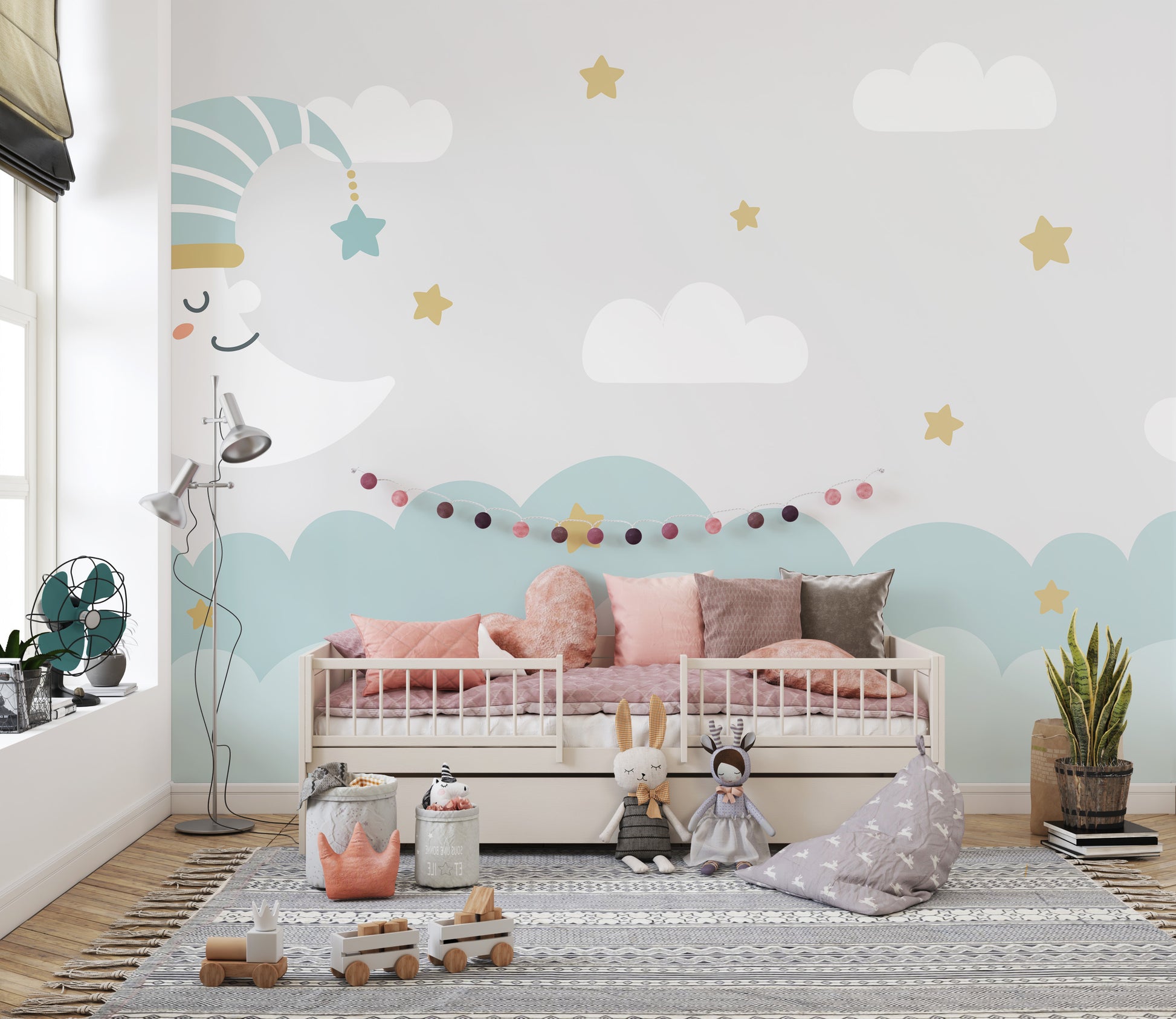 Clouds and Moon Wallpaper Murals - Giffywalls