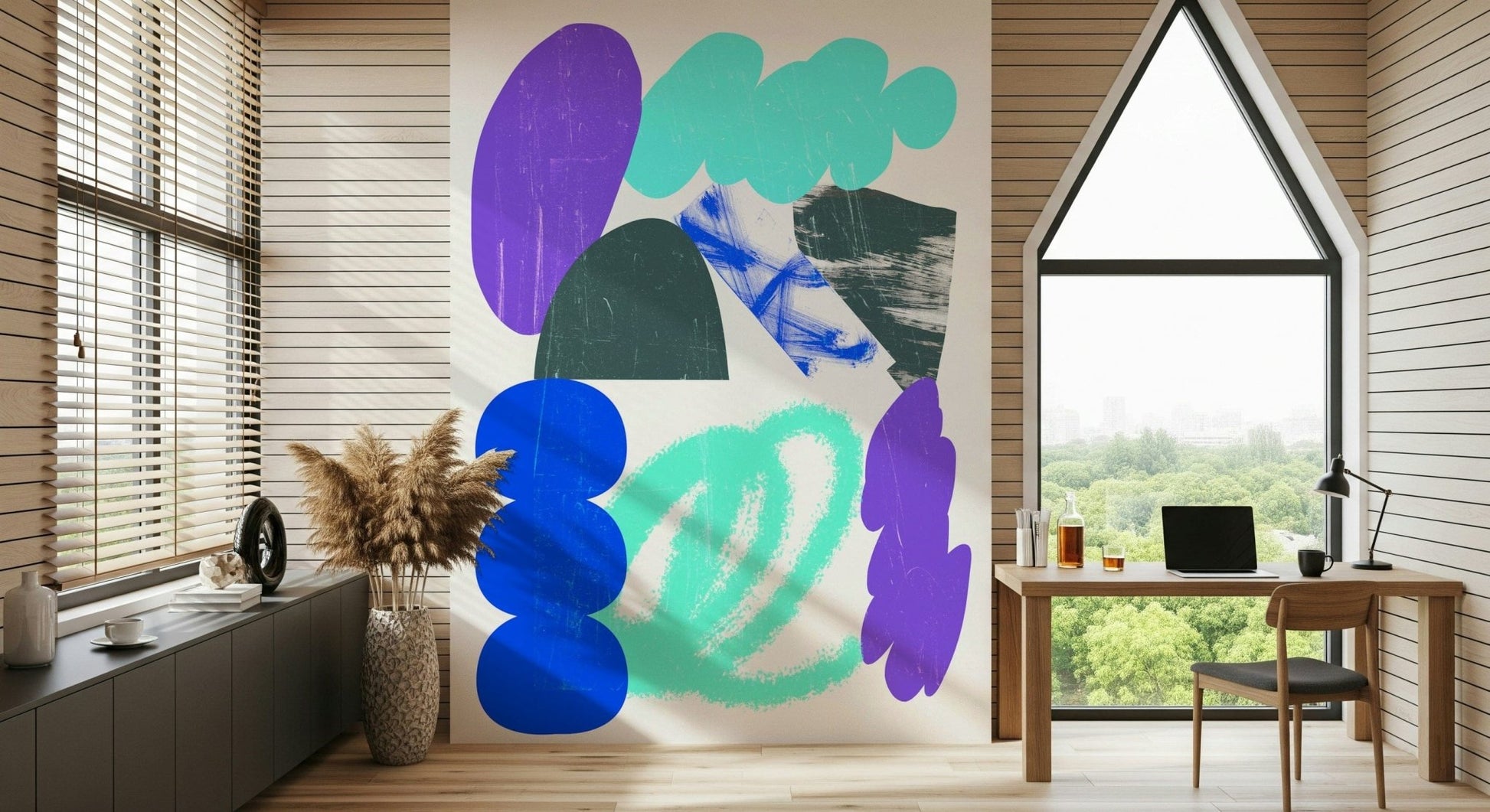 Floating Clouds Wall Mural – Tranquil wallpaper capturing the calm movement of clouds in the sky.