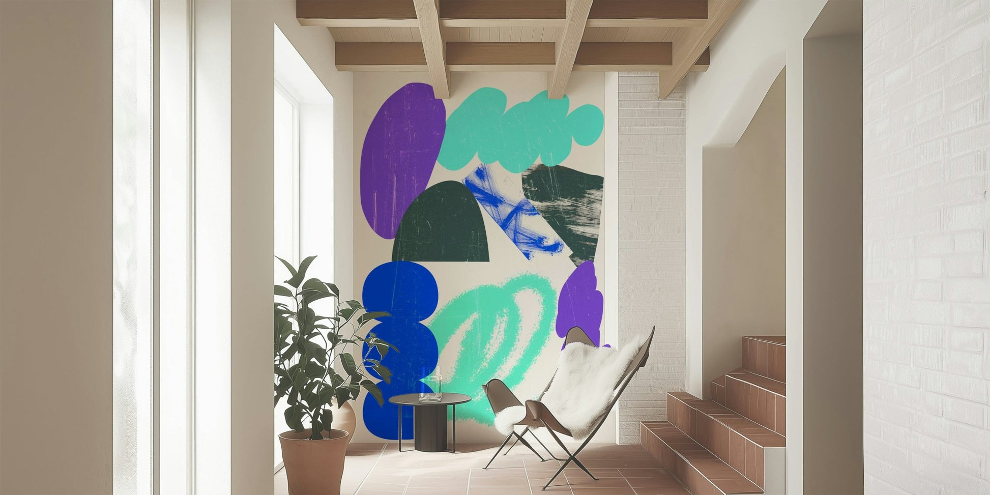 Fluffy Cloud Wall Mural – Calm, airy mural depicting layers of soft clouds for a tranquil atmosphere.