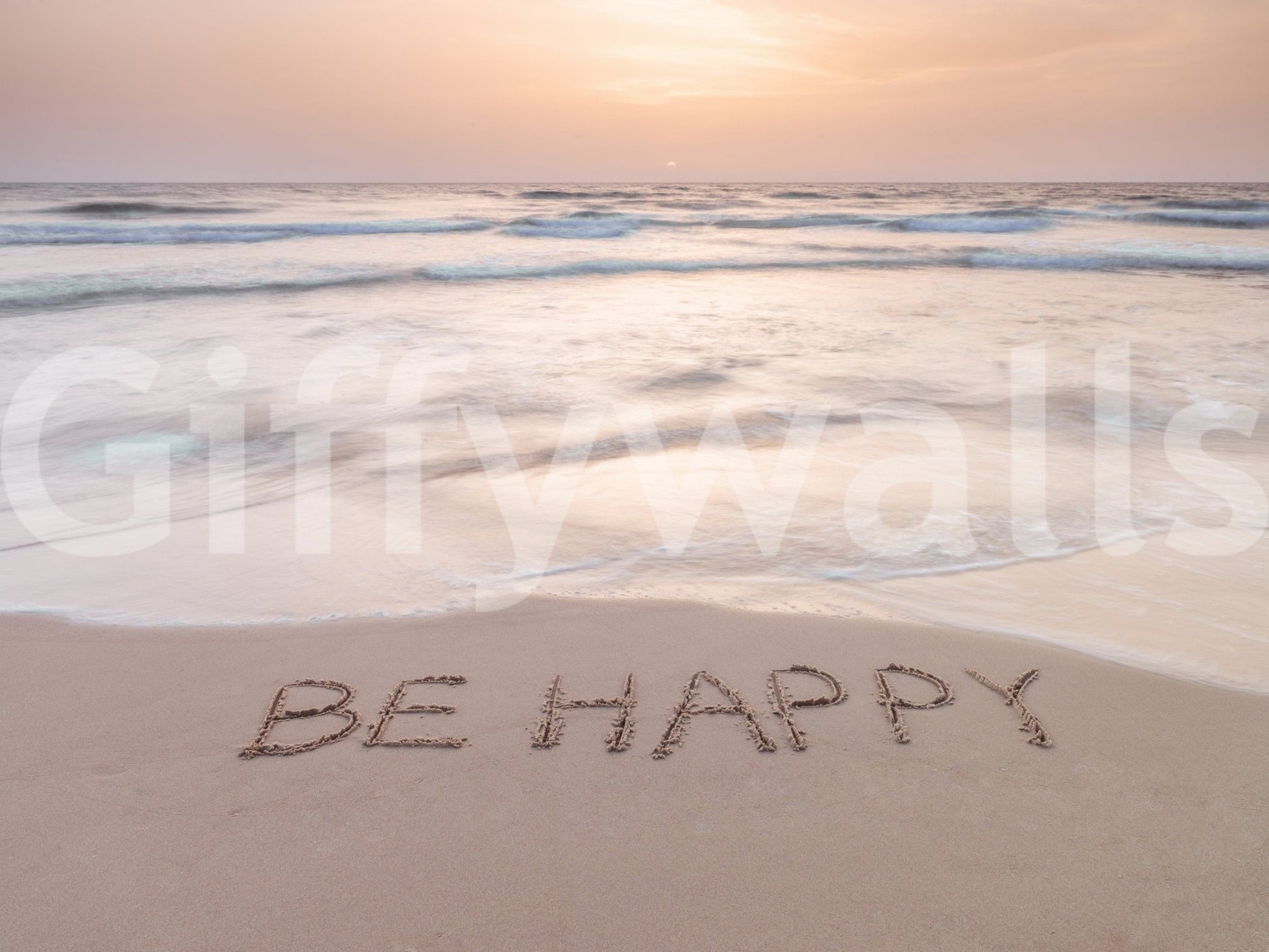 Coastal Affirmation wallpaper for walls soft light pastel colors ocean message.