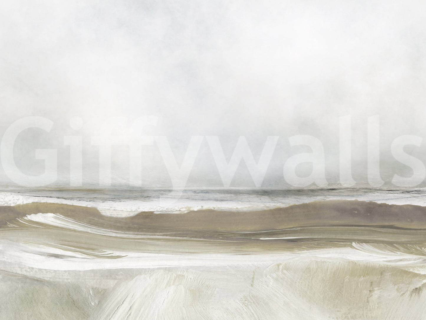 A high-quality serene ocean wall mural for walls.