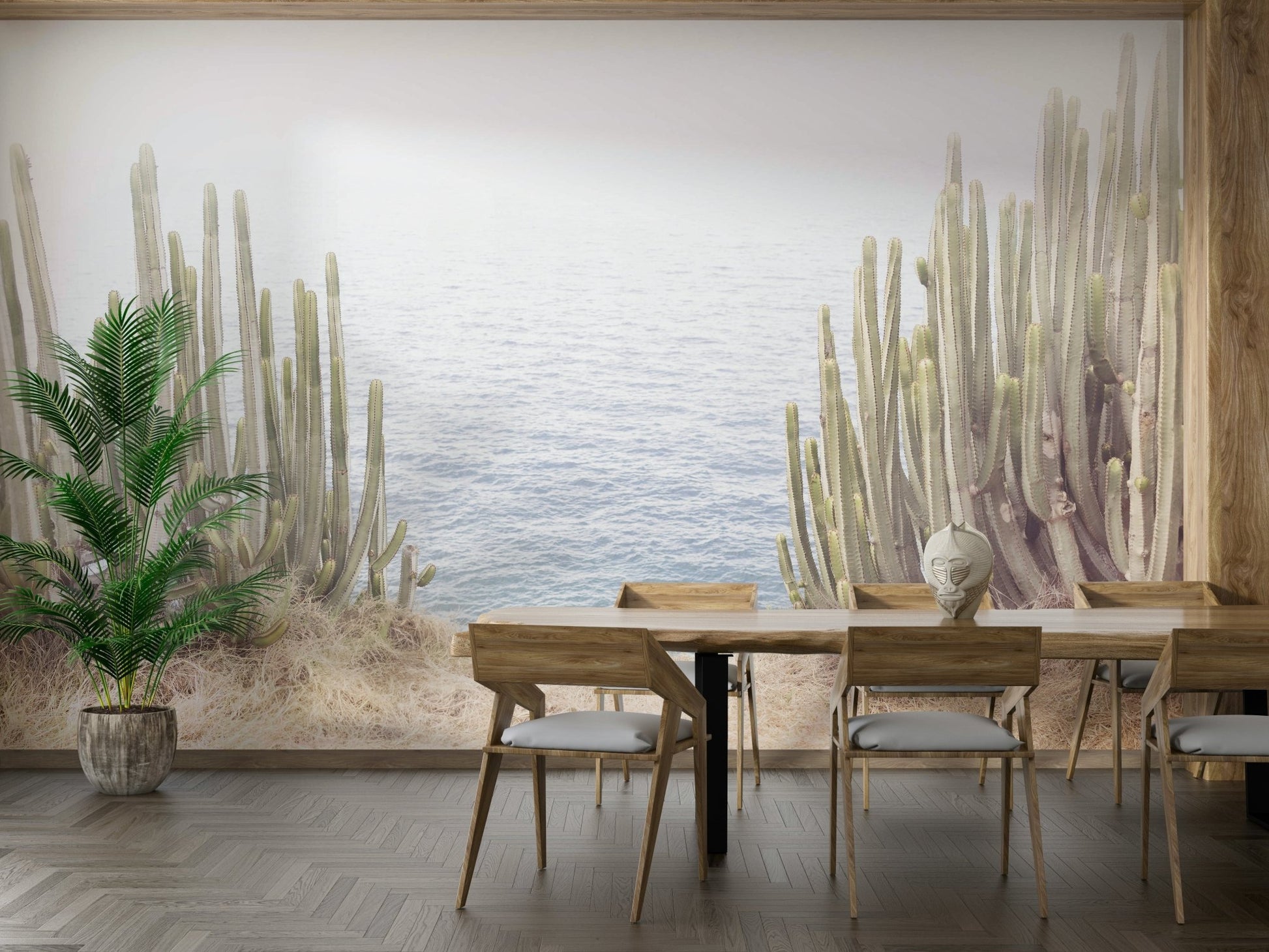 Earthy cactus wallpaper for walls

