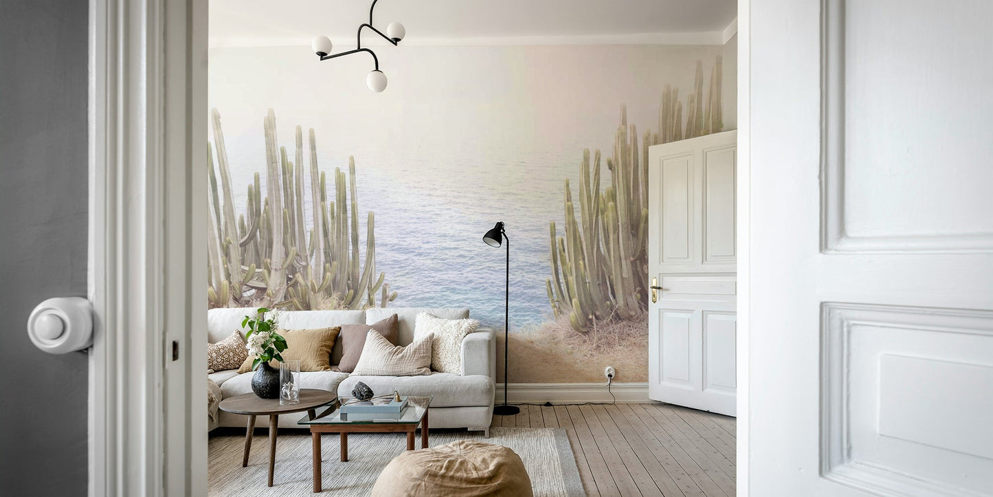 Neutral toned desert wall mural

