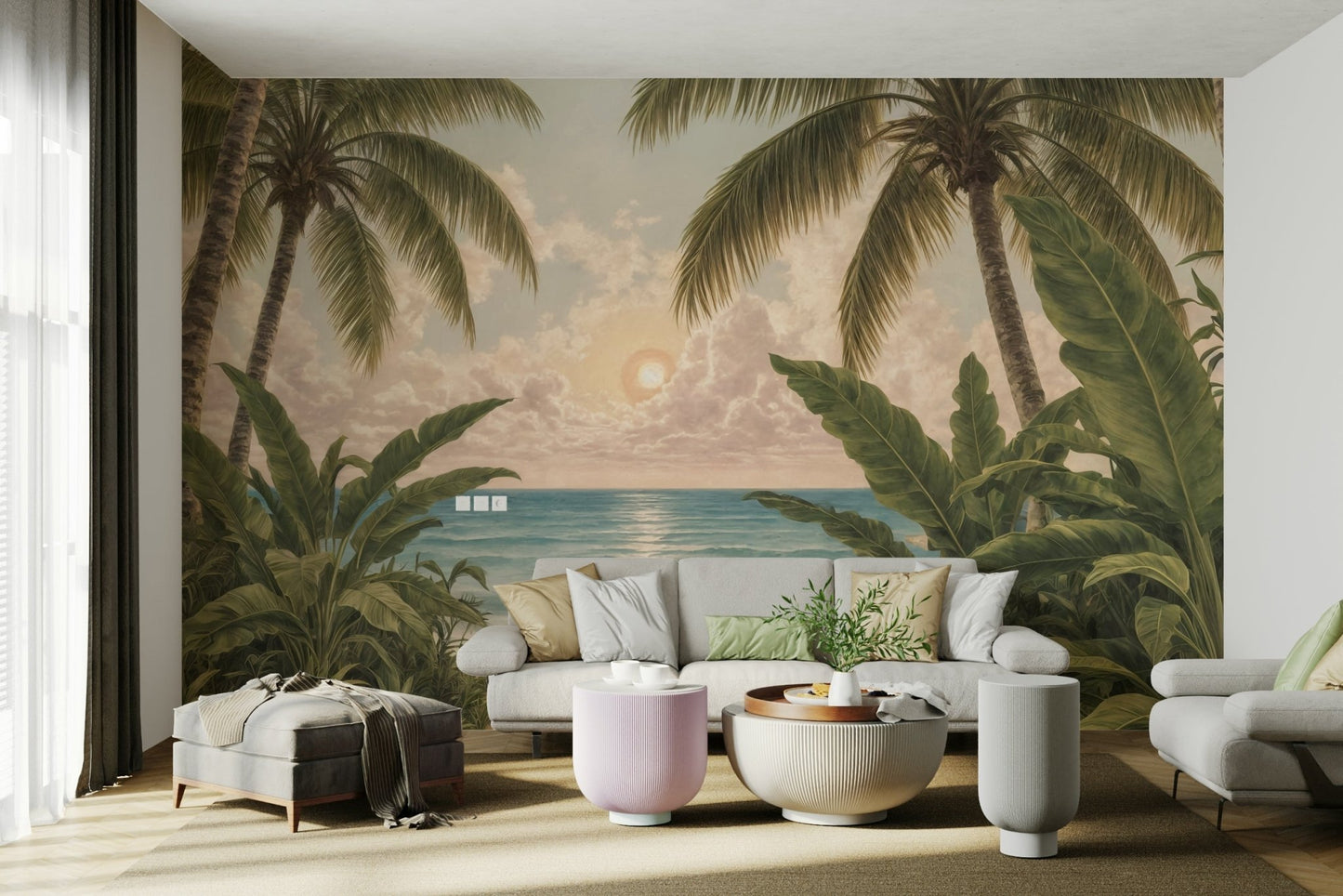 The image shows an artistic impression of a serene coastal scene.

