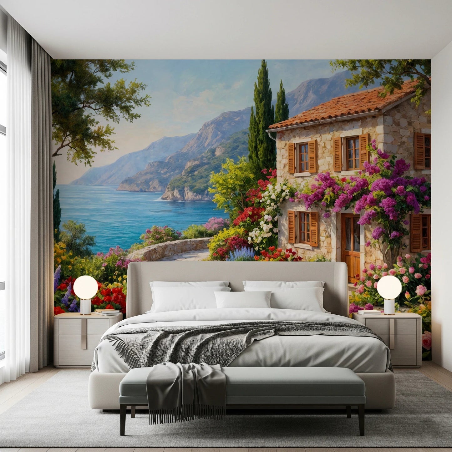 Coastal Cottage Bloom Wall Mural