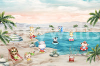 The style is a soft-focus illustration or a painterly design.

