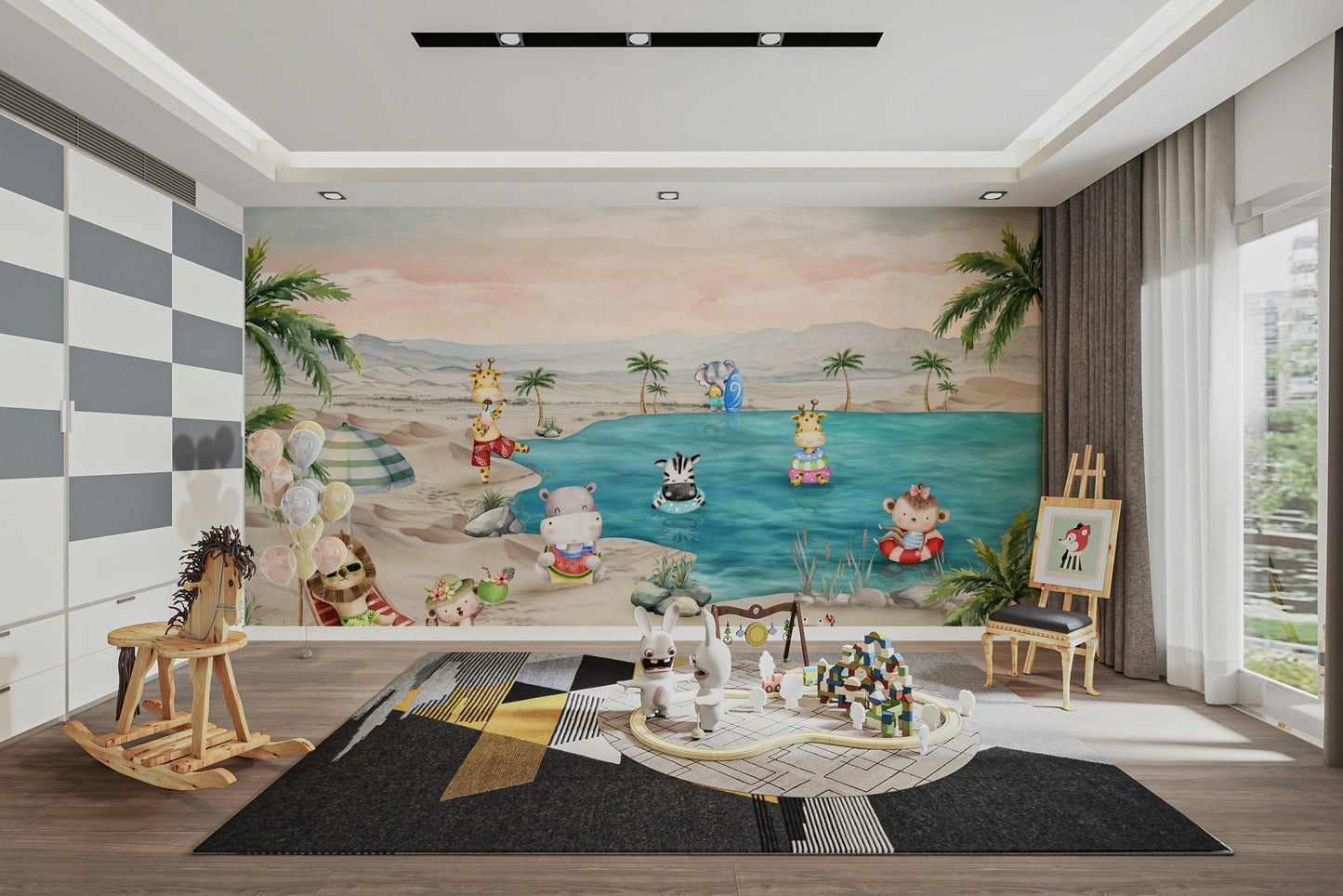 The design feels peaceful and playful.

