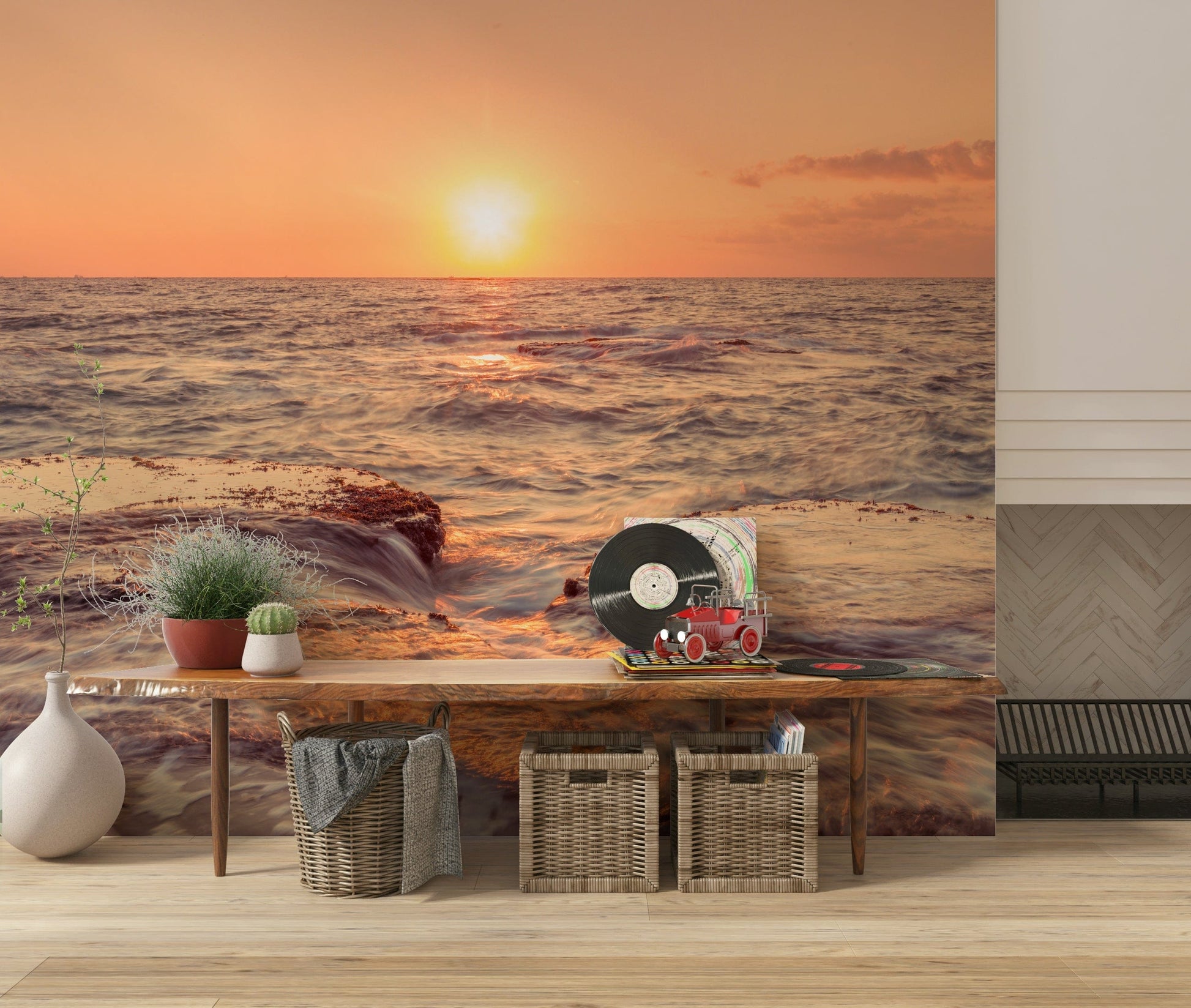 Coastal Dawn artwork for a bright, decorative space wall paper.