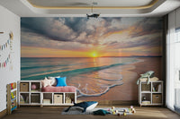 Soft blue coastal wallpaper for breezy interior aesthetics

