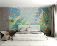 A contemplative coastal design wallpaper mural for a feature wall.


