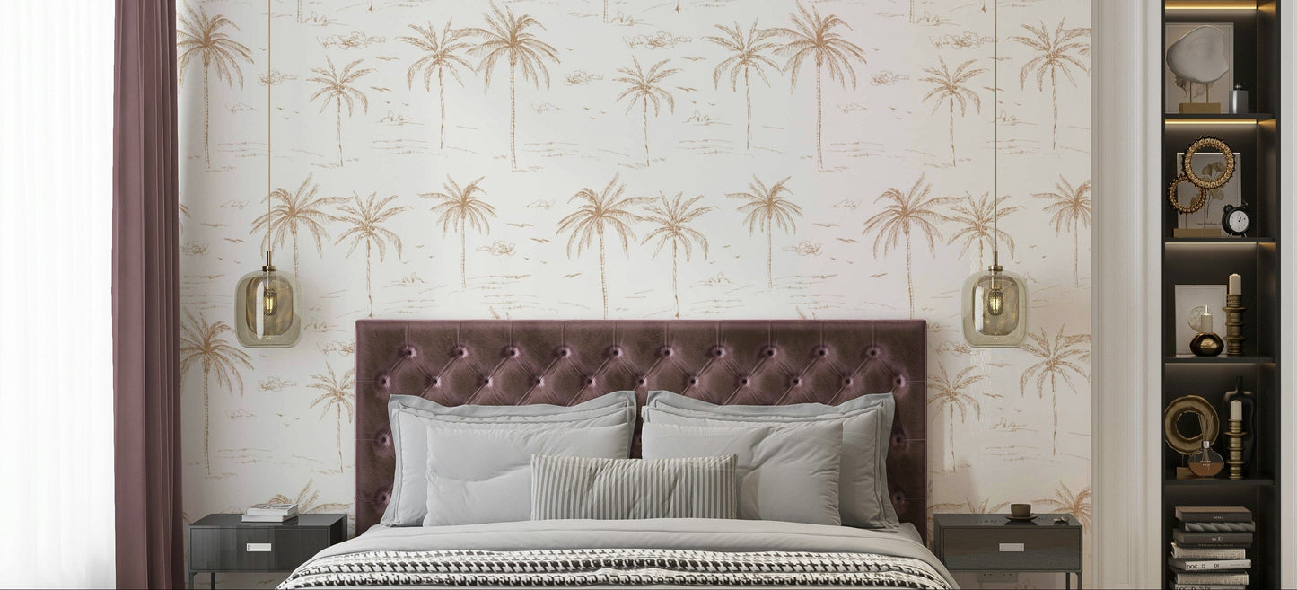 The mural is created for an entire wall, providing a unique backdrop.
