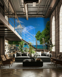 Wall mural with a bright and vibrant color palette.

