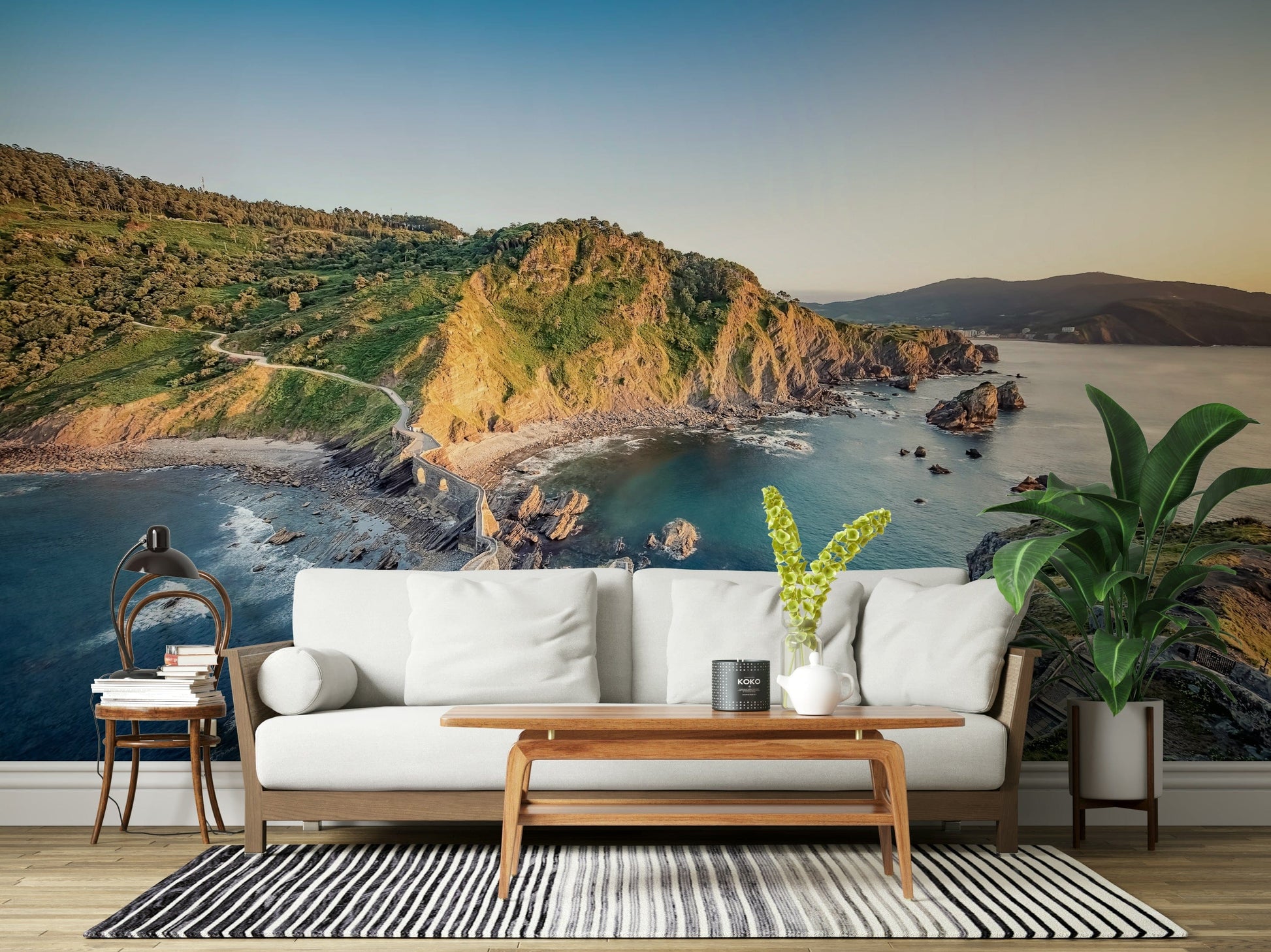 Serene Coastline Path unique wall mural coastal path design