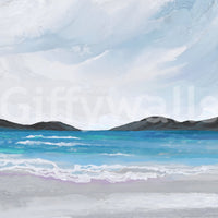 Coastal Scene Wall Mural with ocean landscape for dining area wall styling
