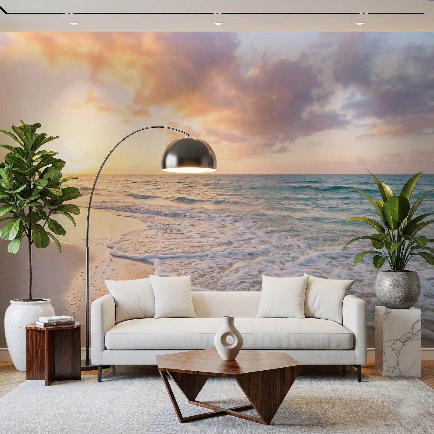 Coastal Serenity Sunset Wall Mural