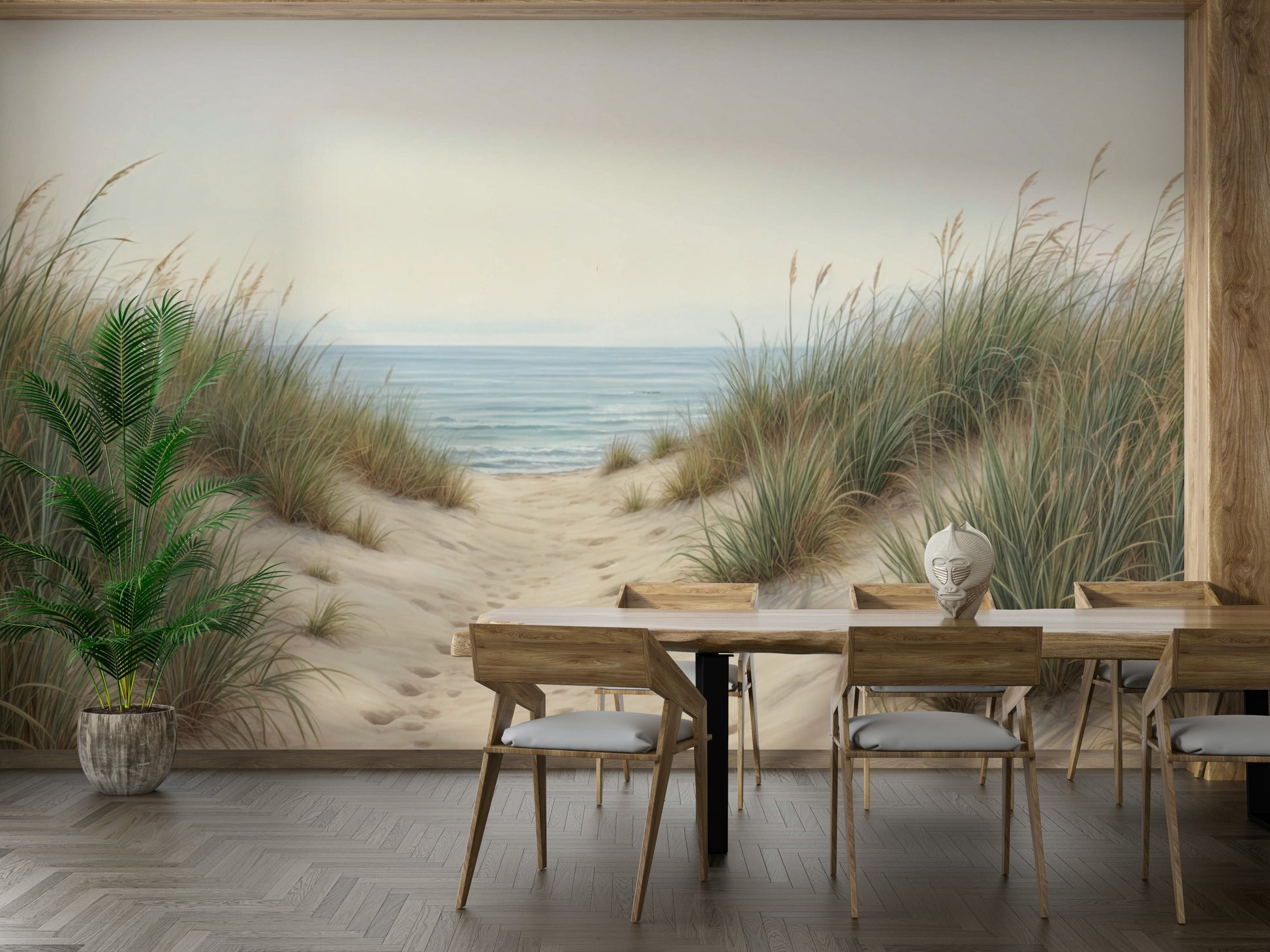 Dune grass coastal wall covering

