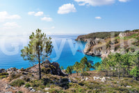 Brittany Vista Wall Mural showing sea wallpaper bays and green color countryside view