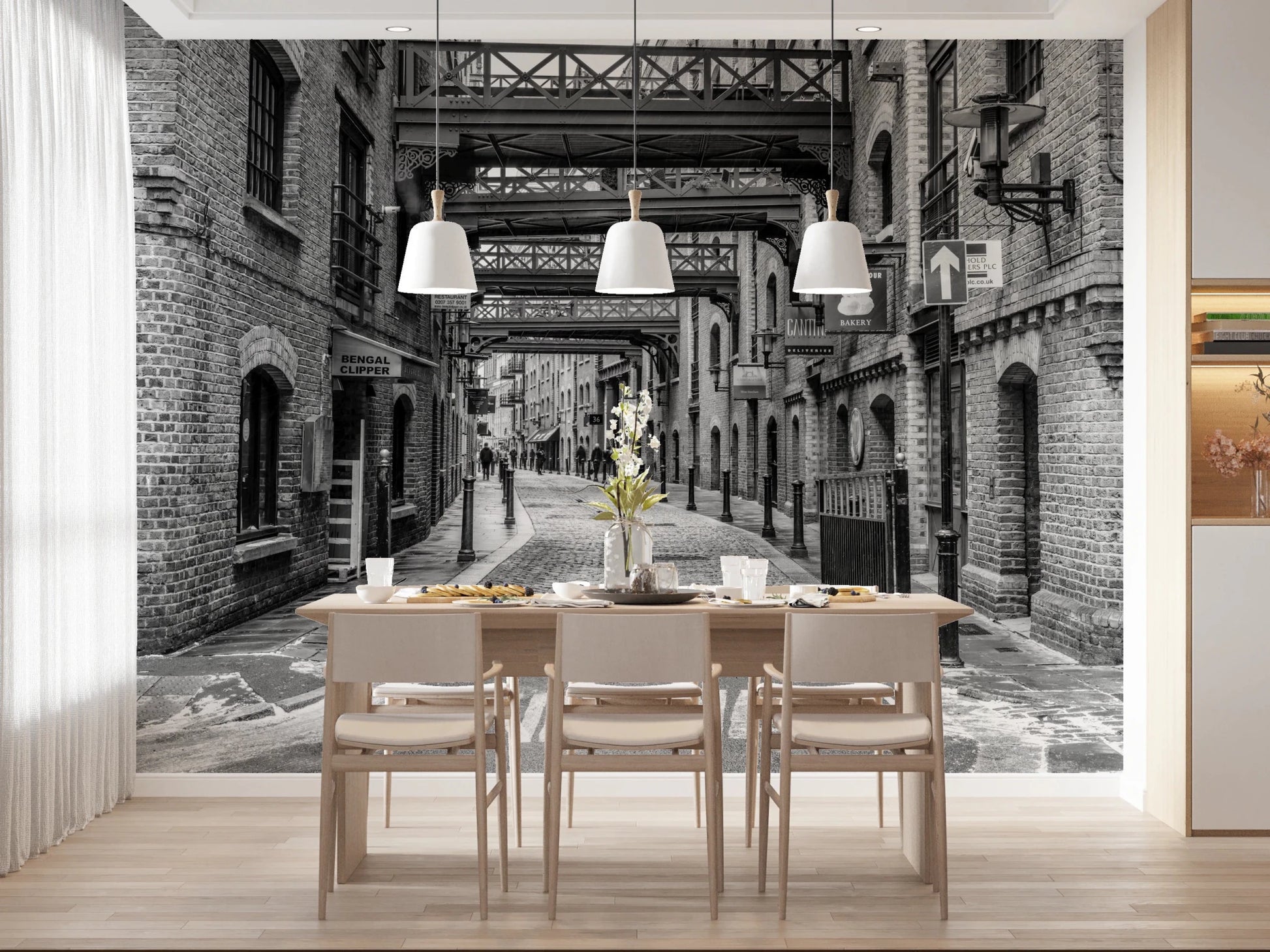 Cobbled Street Wall Mural