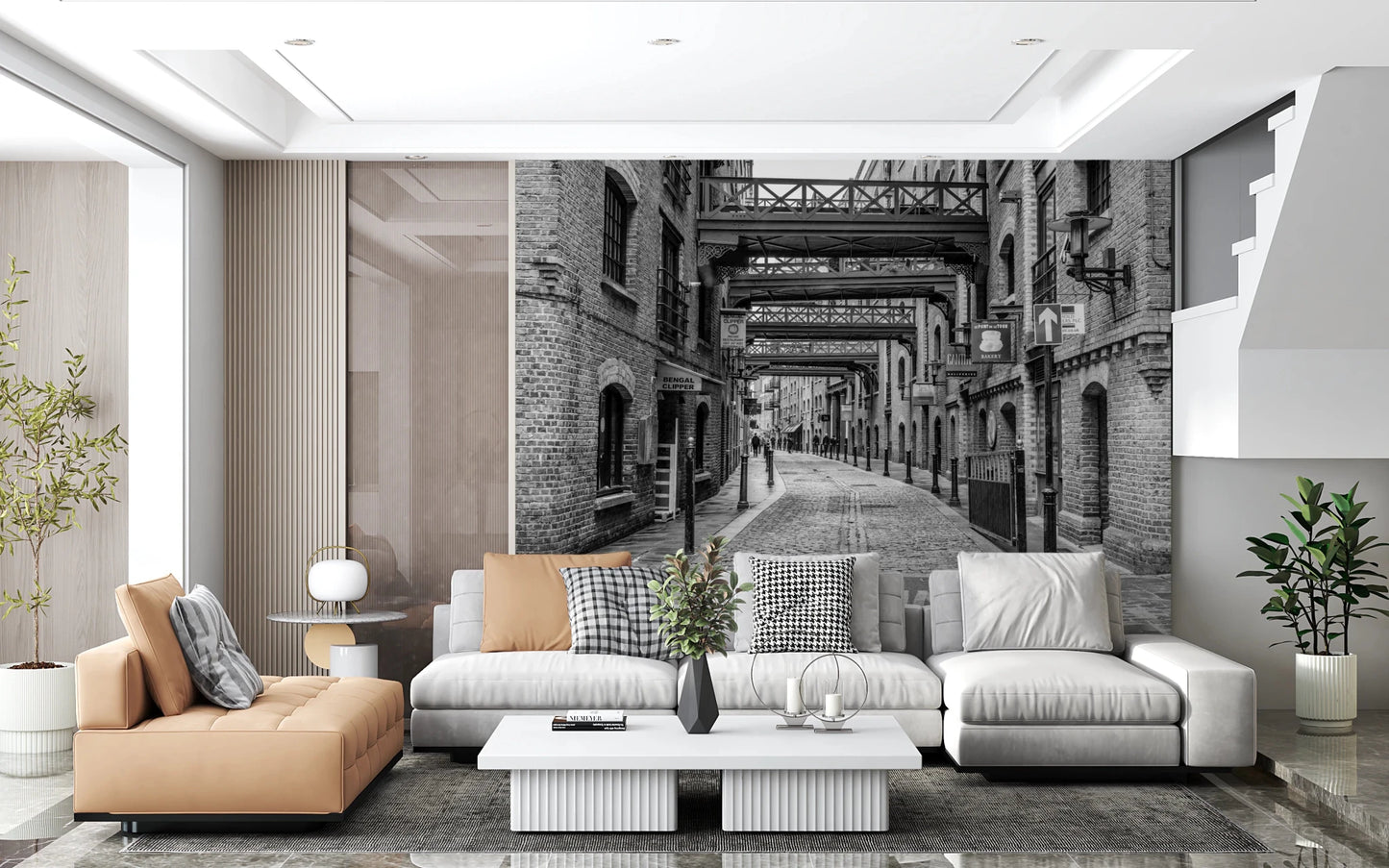 Cobbled Street Wall Mural