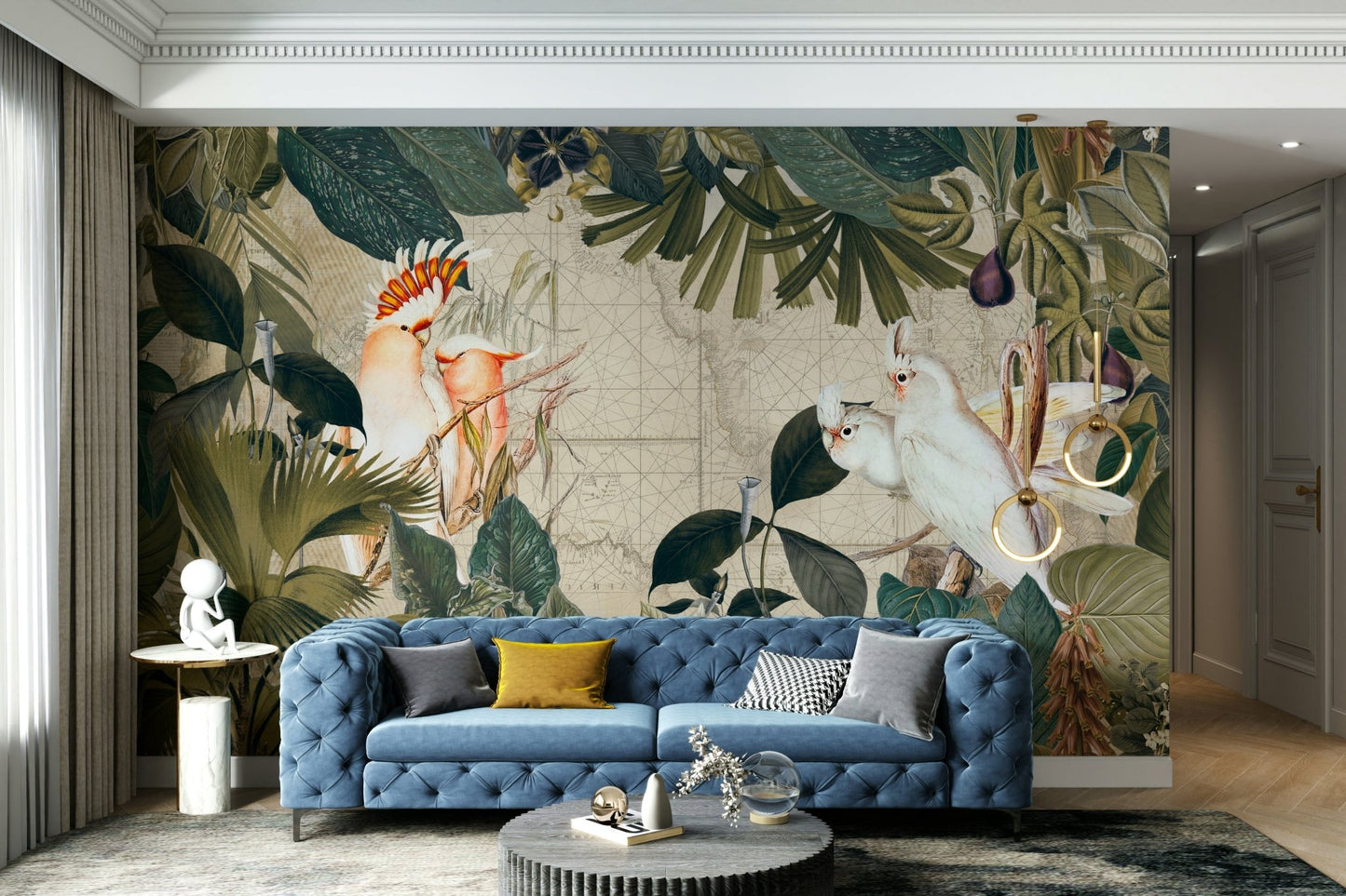 Soft tropical wallpaper with palm trees

