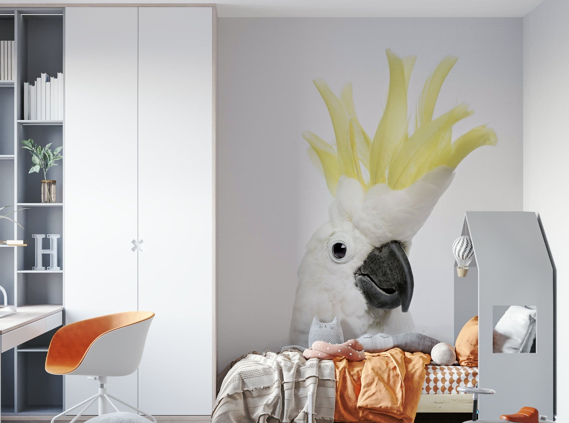 Nature-inspired tropical wall mural

