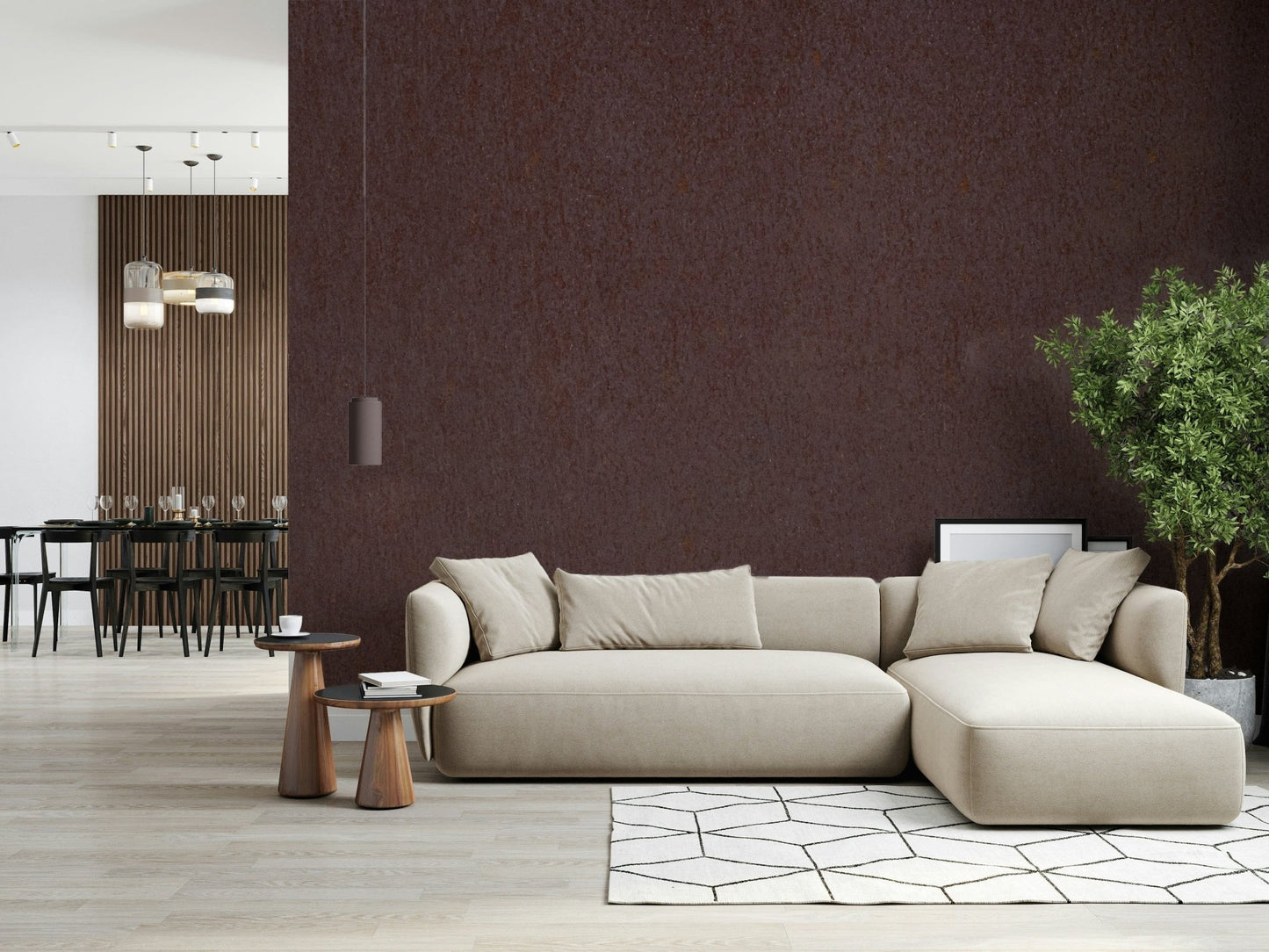 Art-inspired cocoa canvas wall mural blending rich earth tones and subtle texture for stylish décor.