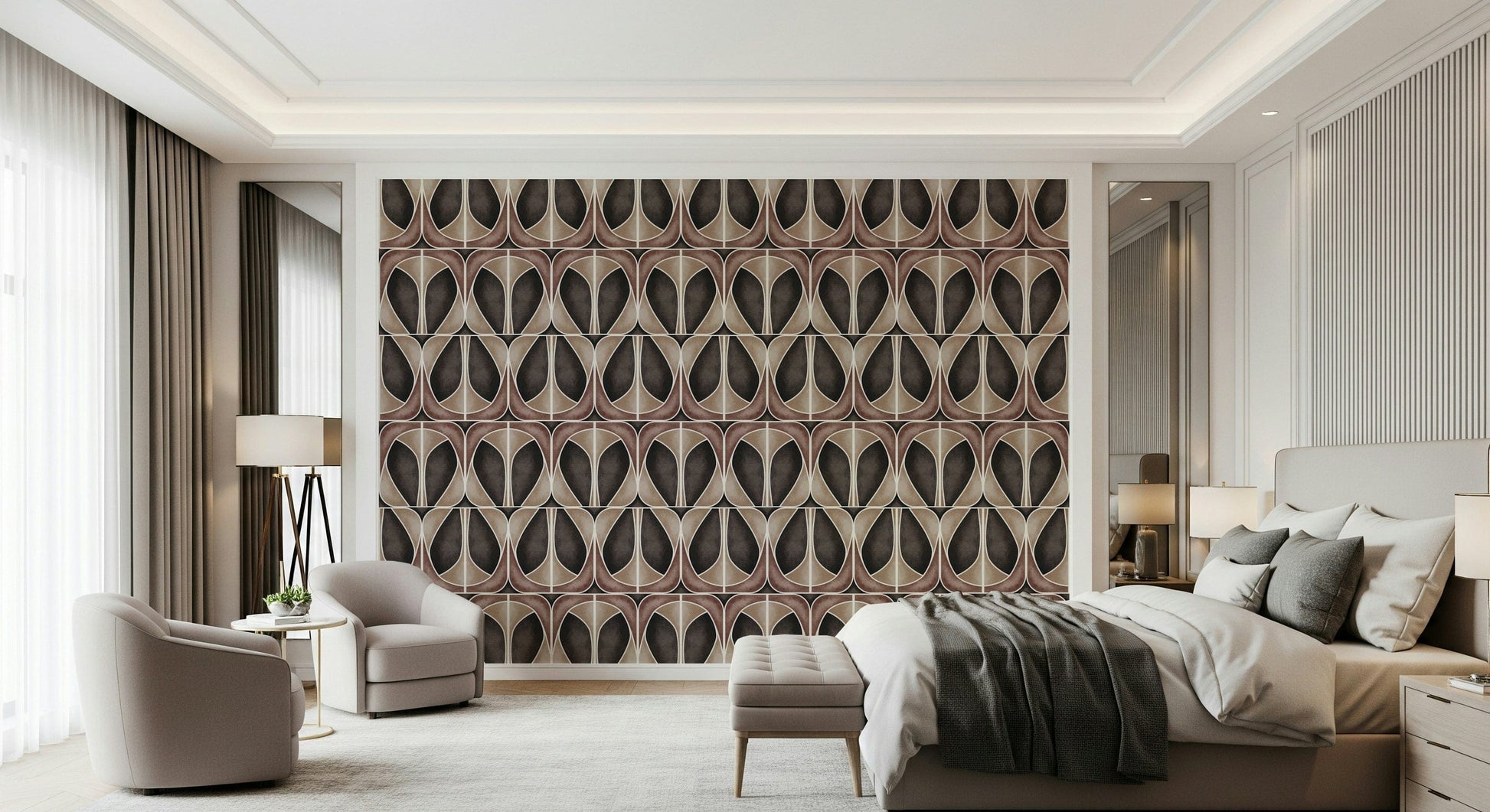 Softy Dèco Geometries peel and stick wallpaper matte finish.
