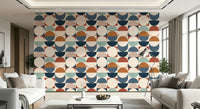 Color Block Eclipse wallpaper mural bohemian burnt orange style.