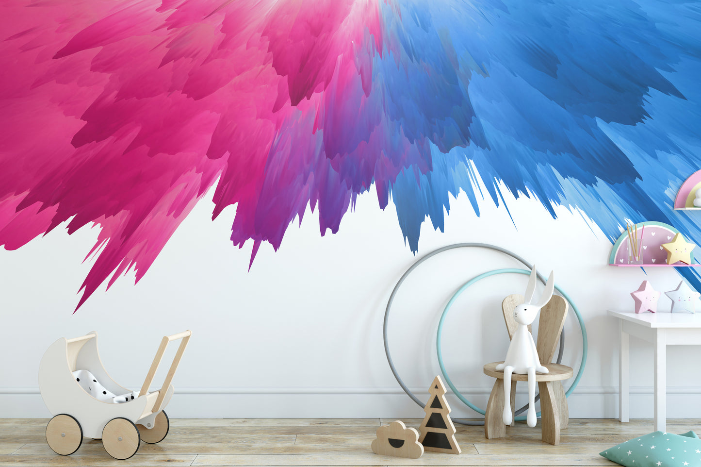 Rainbow splash wallpaper mural for walls