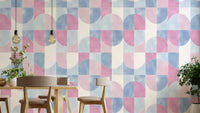 Geometric tile pattern wallpaper.

