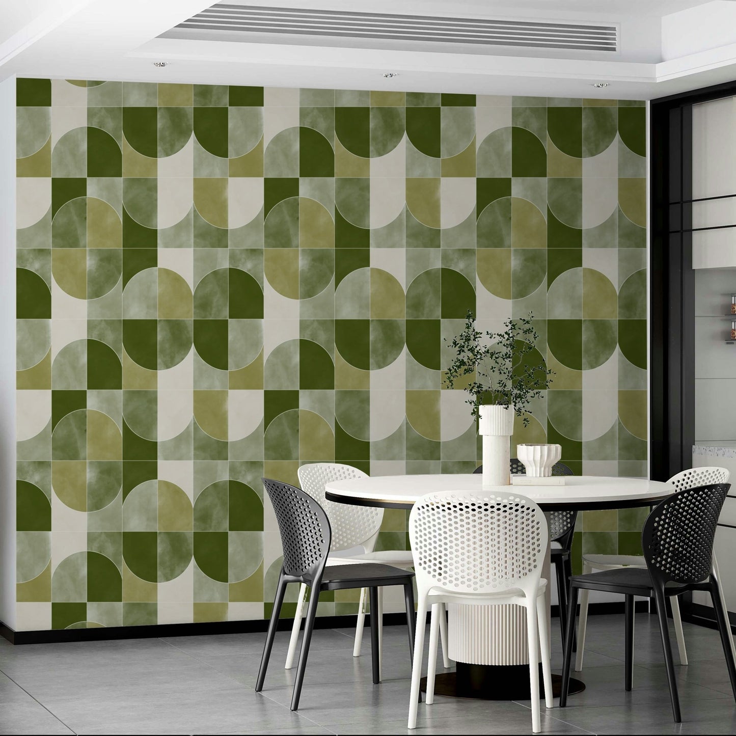 Geometric tile pattern wallpaper.

