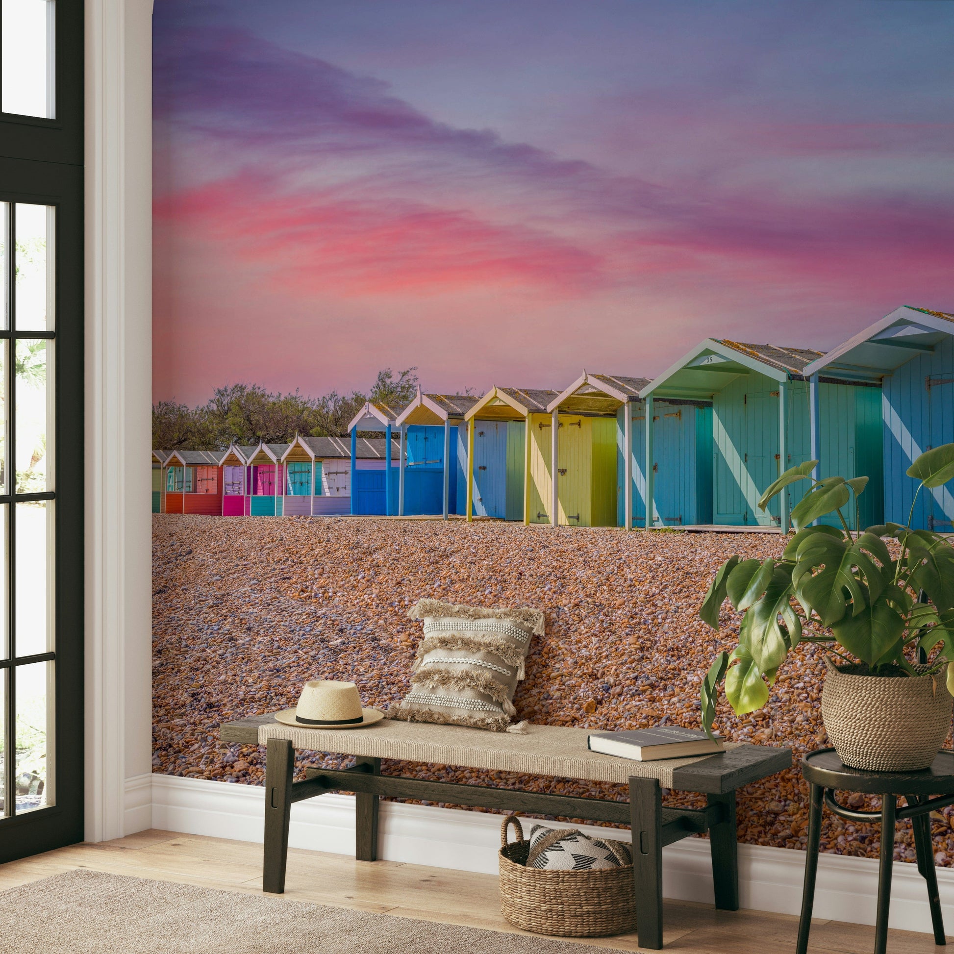 Beach Hideaways beach hut wallpaper for walls

