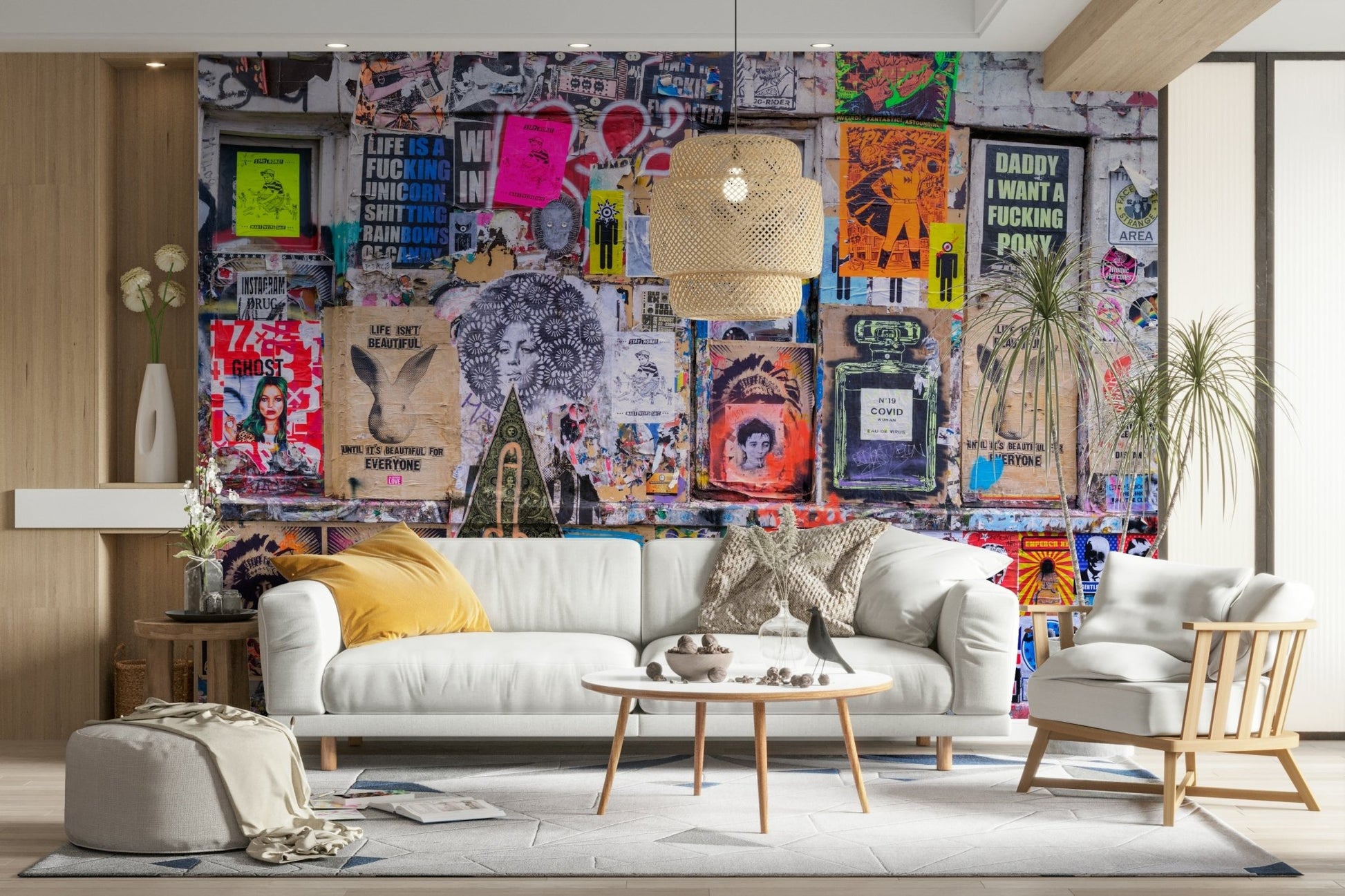 Urban poster wall mural for interiors

