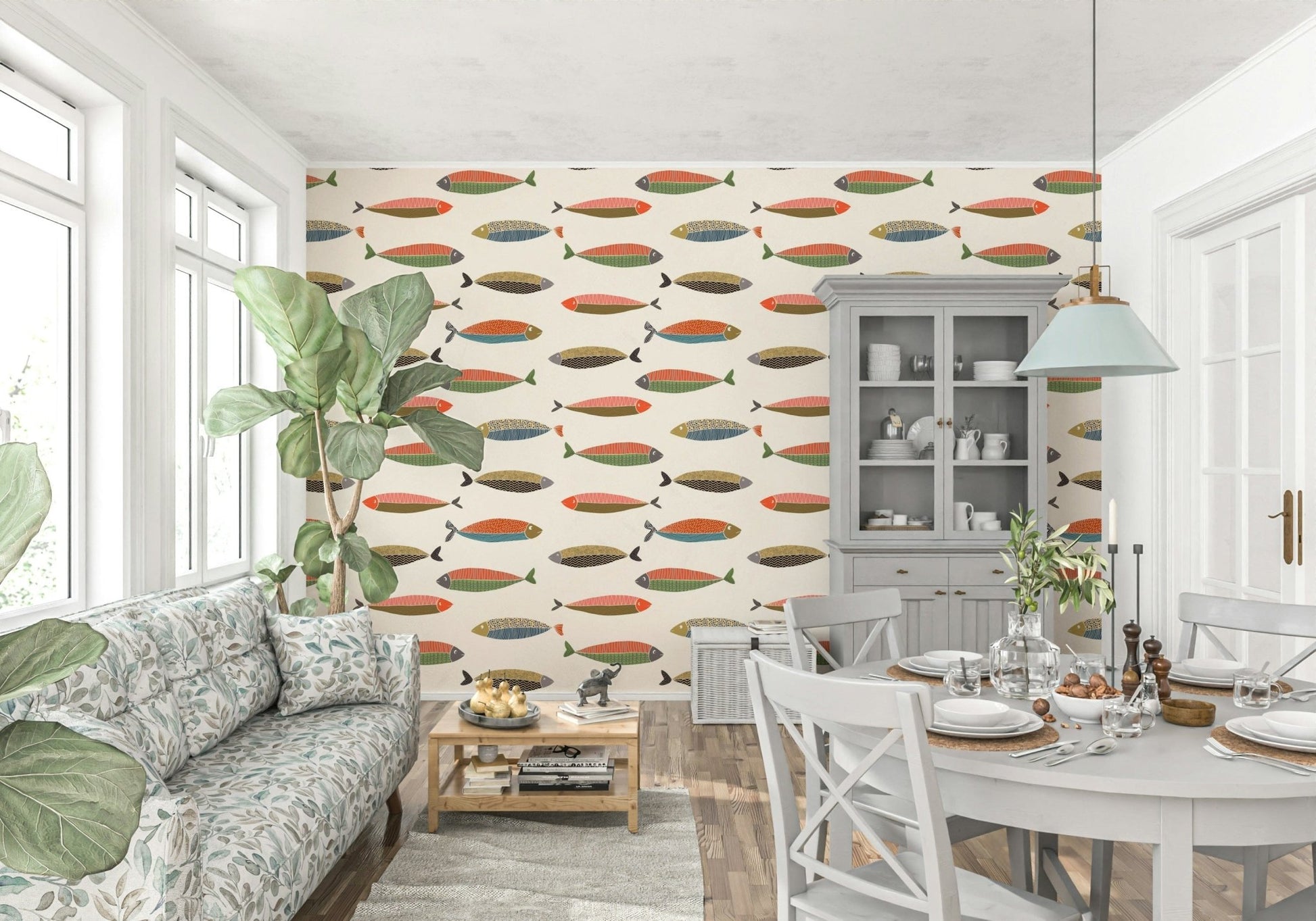 Colorful Fish Parade Wallpaper⁠