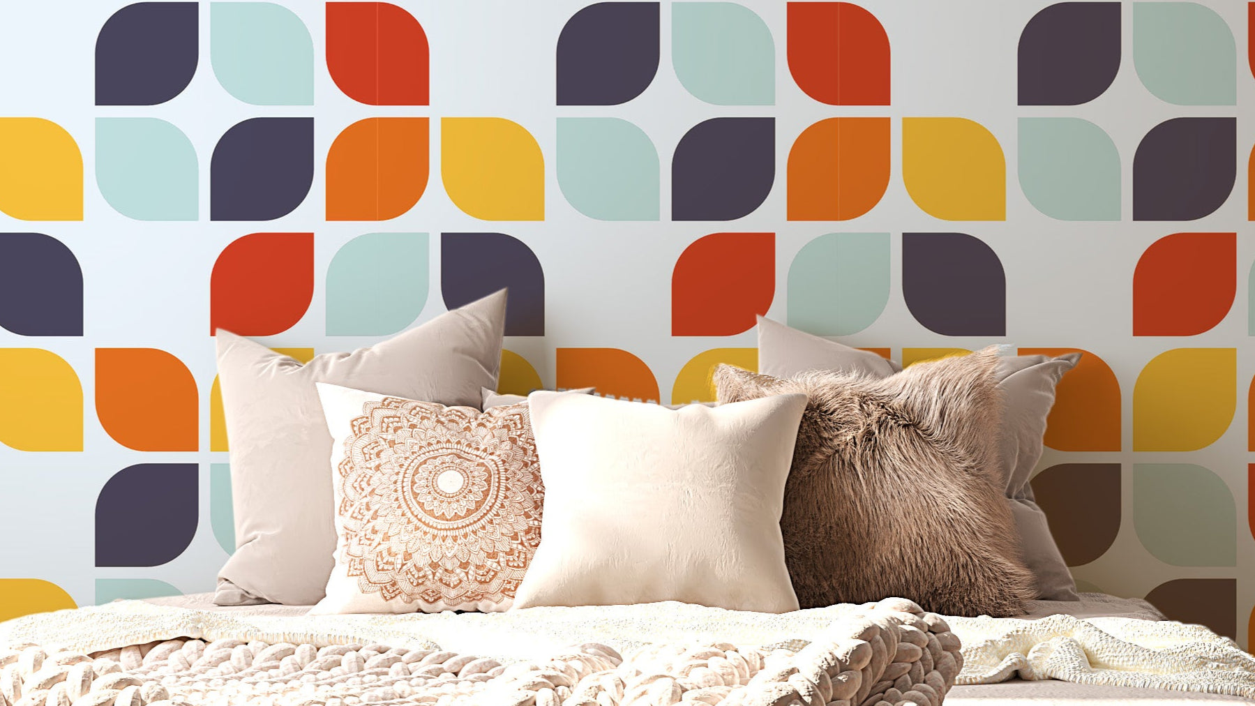 Retro charm geometric wallpaper for bold decor