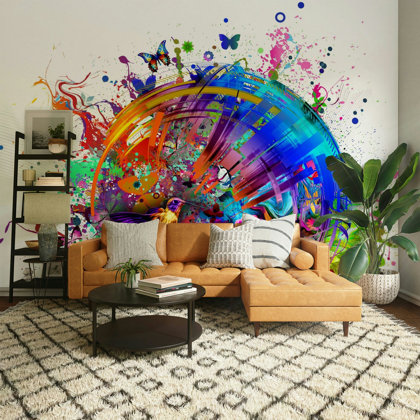 カラフルなハミングバードと蝶の壁紙が更新されました