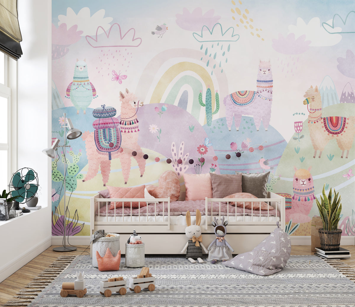 Boho animal wallpaper for nursery
