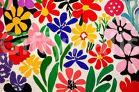 Matisse-style flower cutouts in vibrant composition

