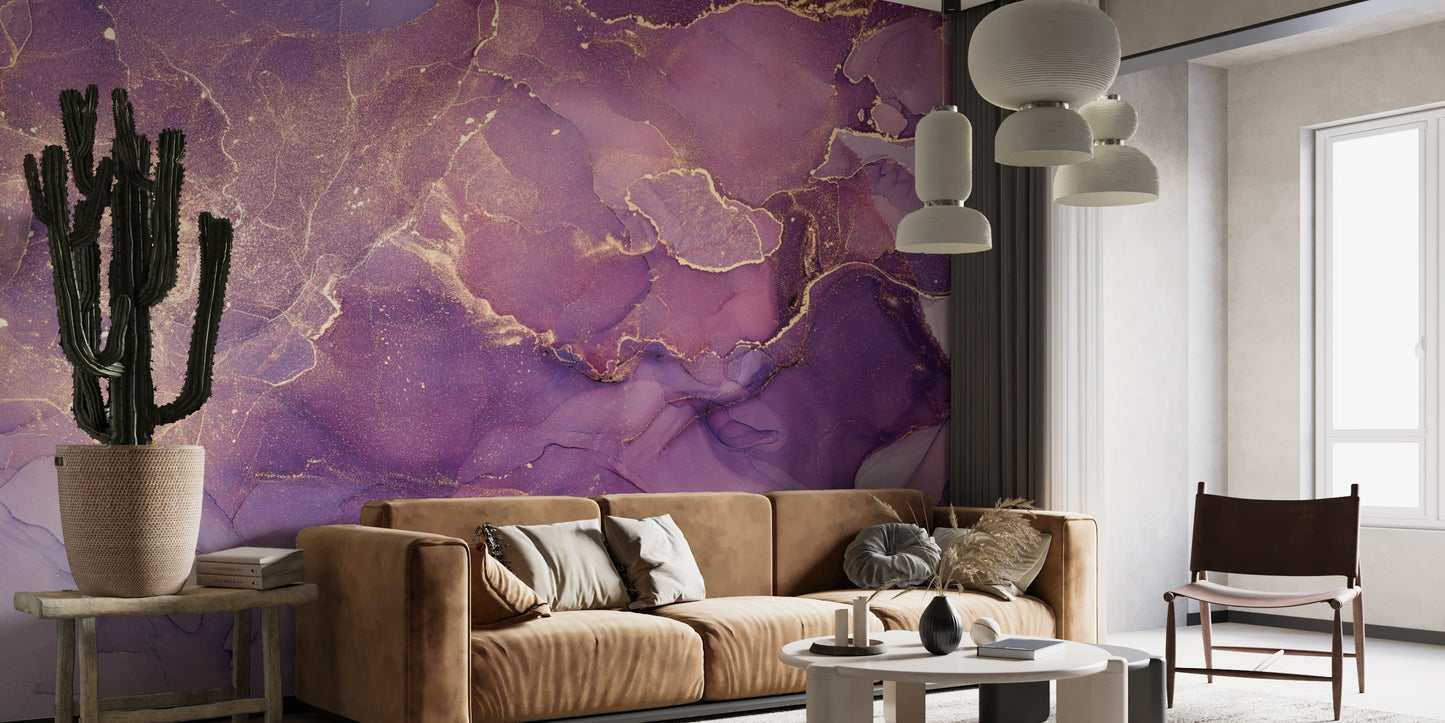 Abstract marble wall mural with vivid, modern art designs.
