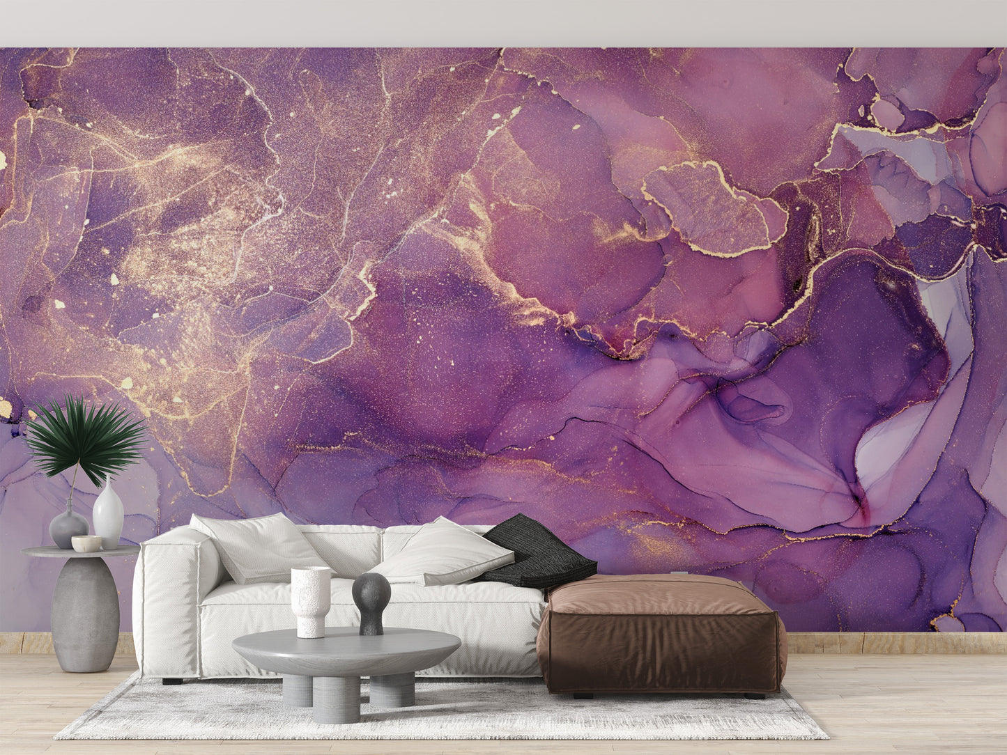 Abstract colorful marble wallpaper for contemporary spaces.
