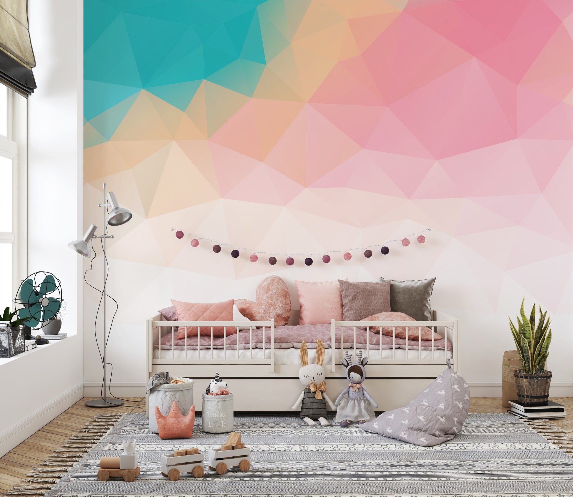 Eye-catching colorful ombre wall pattern
