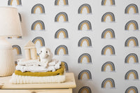 Cheerful rainbows on soft background mural
