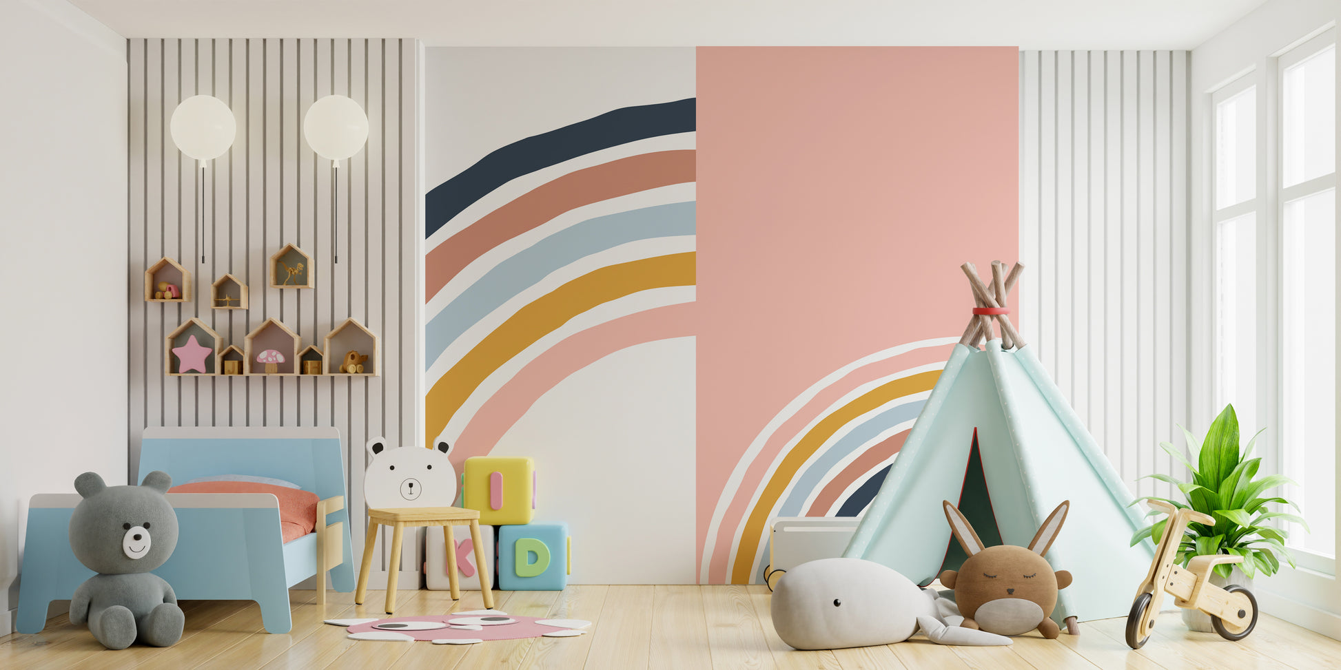 Colorful Stripy Rainbow Wallpaper Murals - Giffywalls