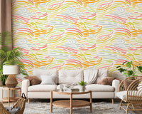 Feminine pastel colors featured in Colorful Strokes accent wall.