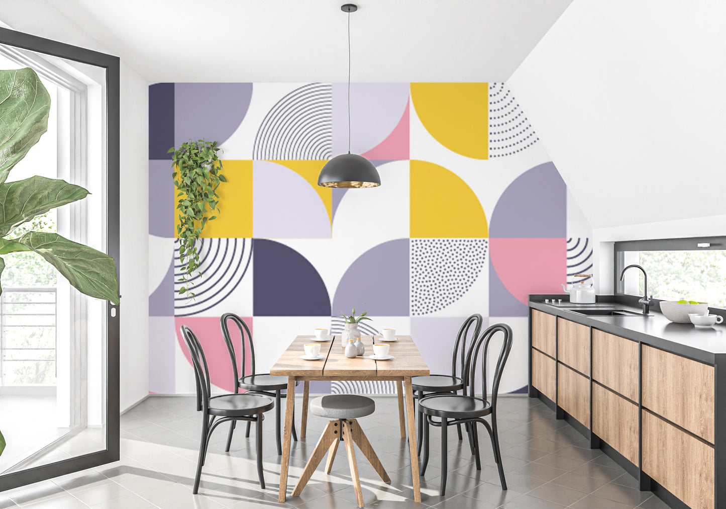 Swiss Geometric Shapes Wall Murals for Dynamic Spaces
