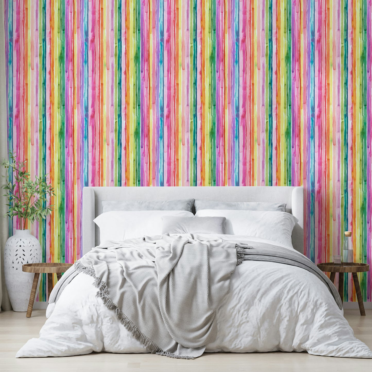 Modern abstract vertical stripes in watercolor

